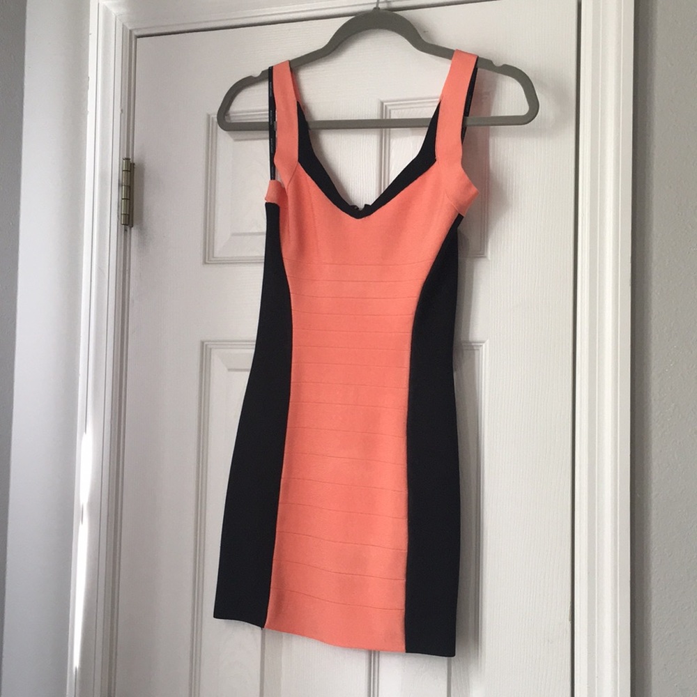 Marciano Peach and black bandeau dress xs